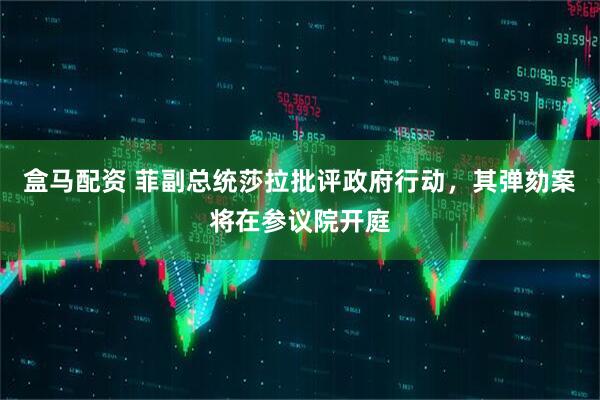盒马配资 菲副总统莎拉批评政府行动，其弹劾案将在参议院开庭